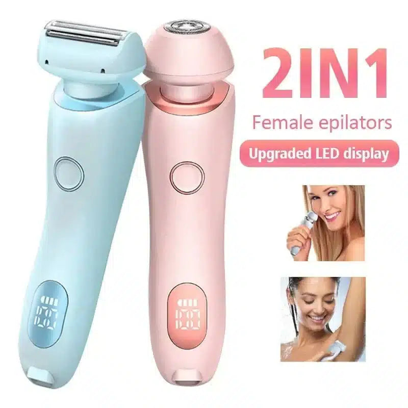 2-in-1 Women Shaver Tool – Rechargeable Electric Epilator for Face & Body (Waterproof, Dual Head)