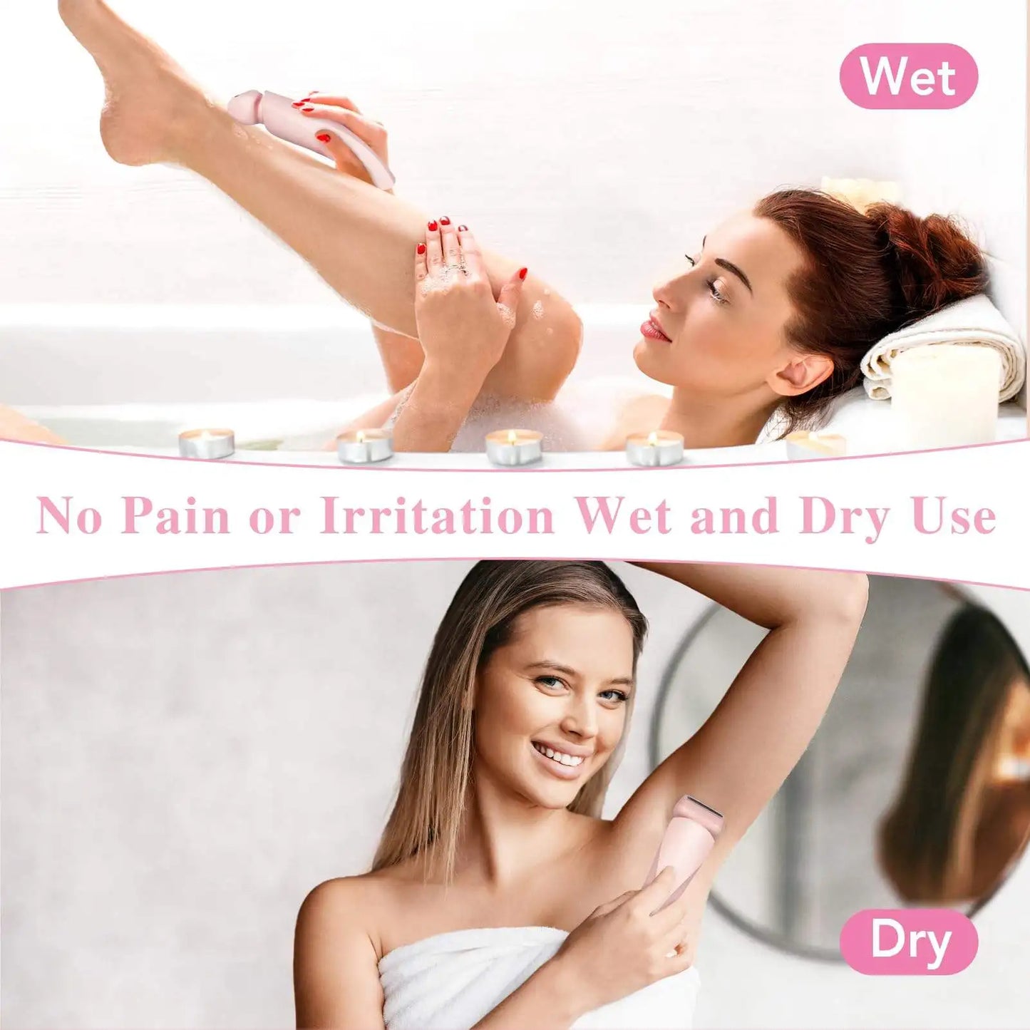 2-in-1 Women Shaver Tool – Rechargeable Electric Epilator for Face & Body (Waterproof, Dual Head)