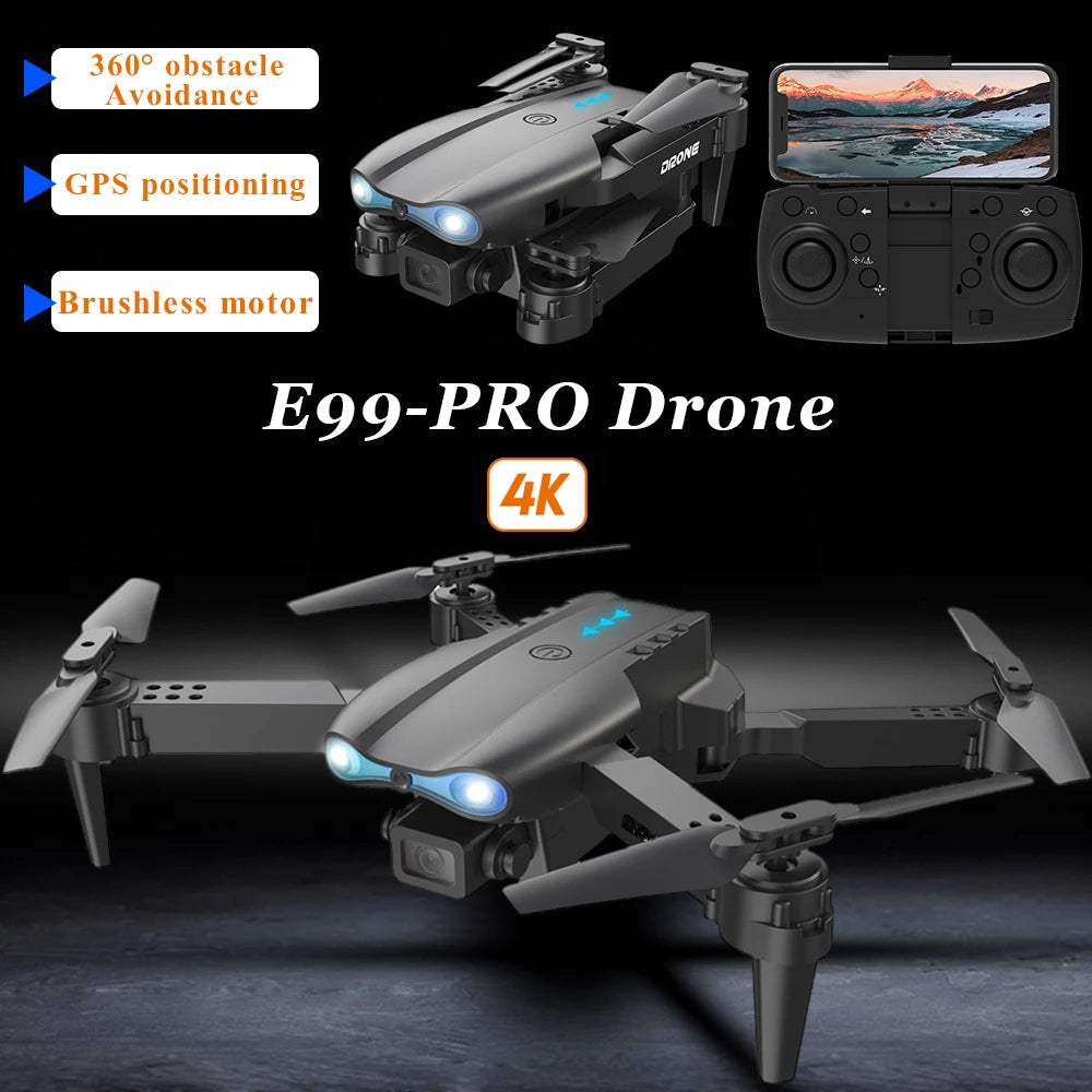 Load video: Top view of E99 Pro Drone capturing scenic mountain view in 4K